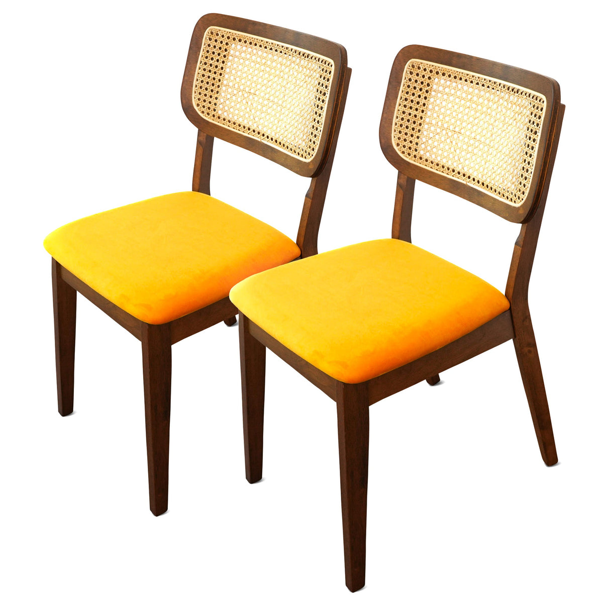 Kaden Orange Velvet Dining Chair (Set Of 2) from Ashcroft Furniture - Luna Furniture