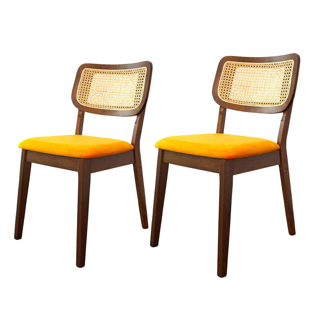 Kaden Orange Velvet Dining Chair (Set Of 2) from Ashcroft Furniture - Luna Furniture