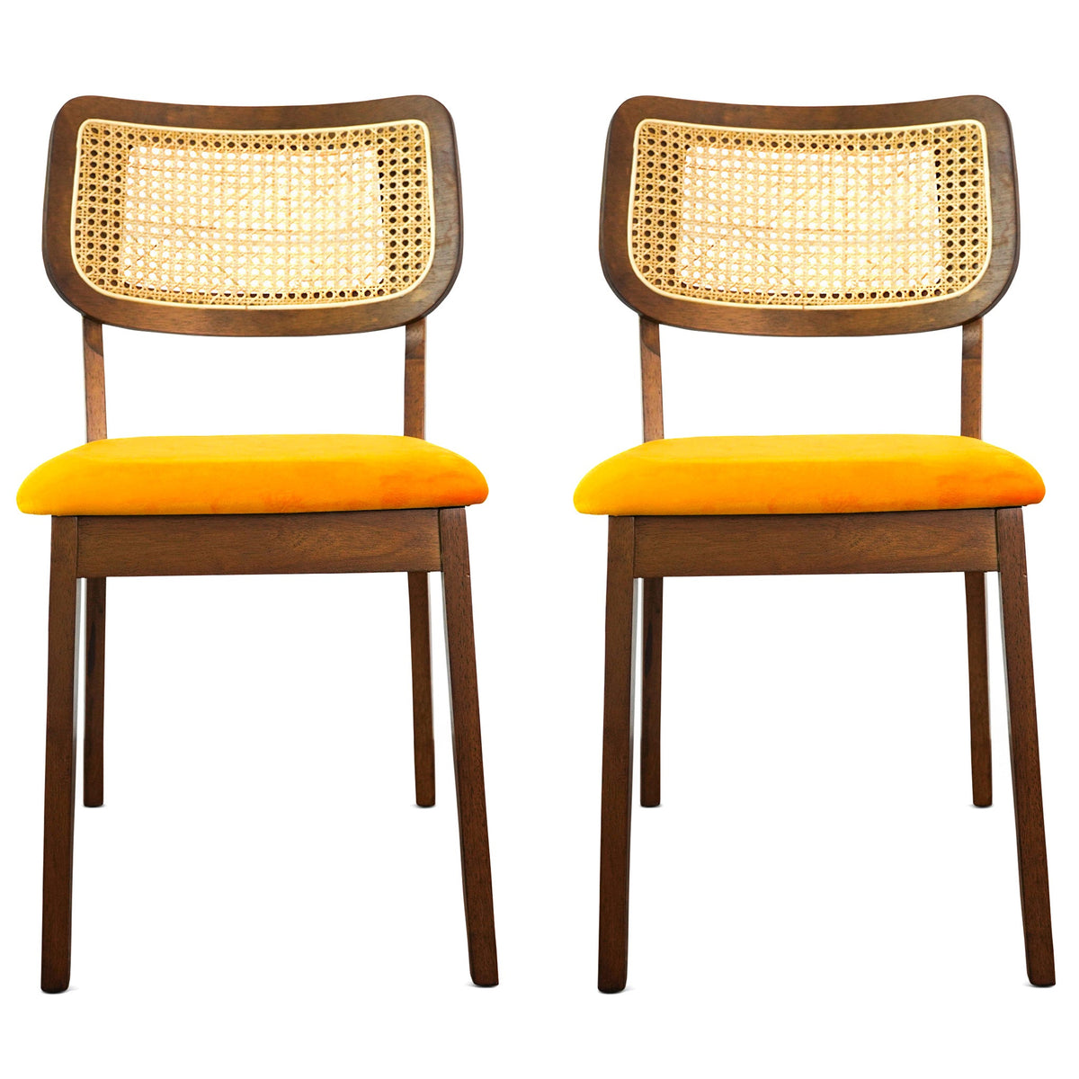 Kaden Orange Velvet Dining Chair (Set Of 2) from Ashcroft Furniture - Luna Furniture