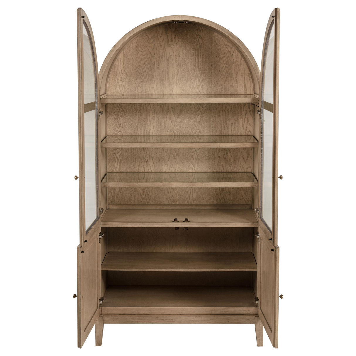 Kailani Beige Oak 4-Door Cane Dining Vitrine Display Cabinet from Coaster - Luna Furniture