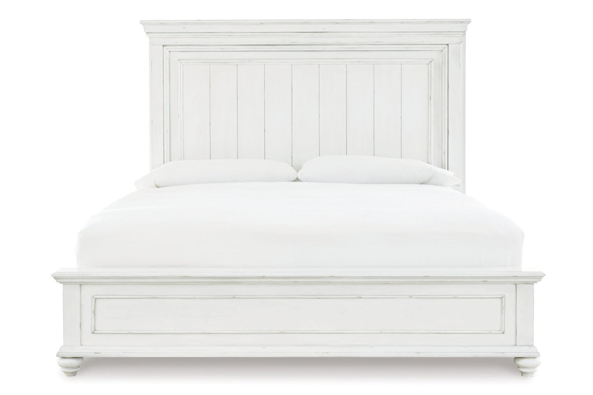 Kanwyn Whitewash California King Panel Bed from Ashley - Luna Furniture