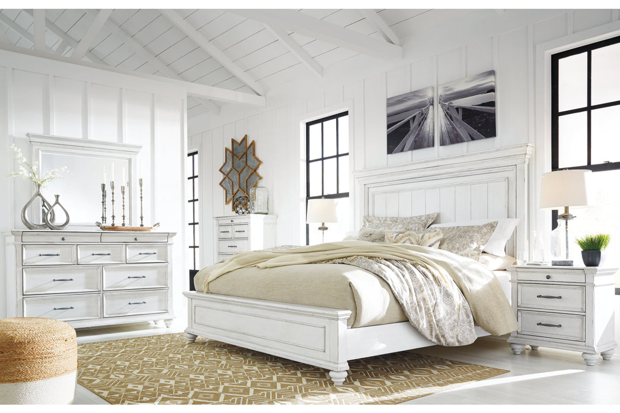 Kanwyn Whitewash California King Panel Bed from Ashley - Luna Furniture