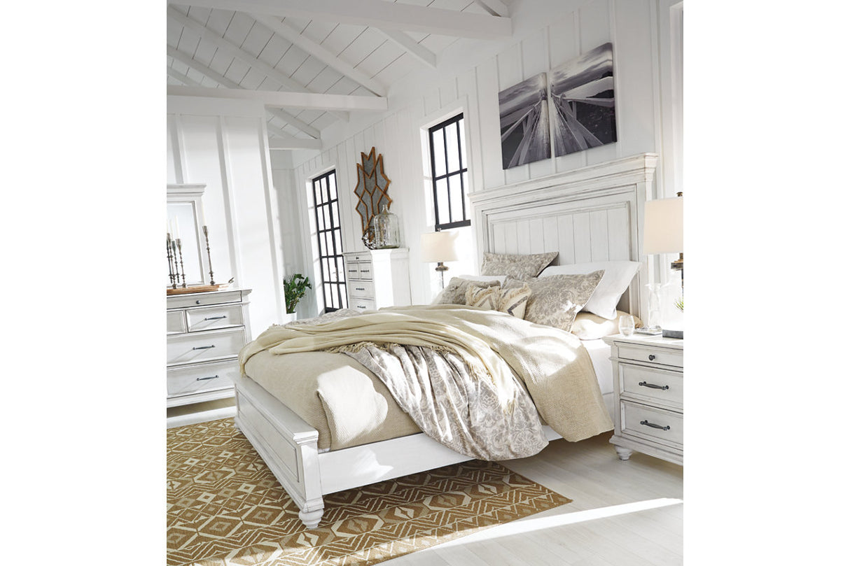 Kanwyn Whitewash California King Panel Bed from Ashley - Luna Furniture