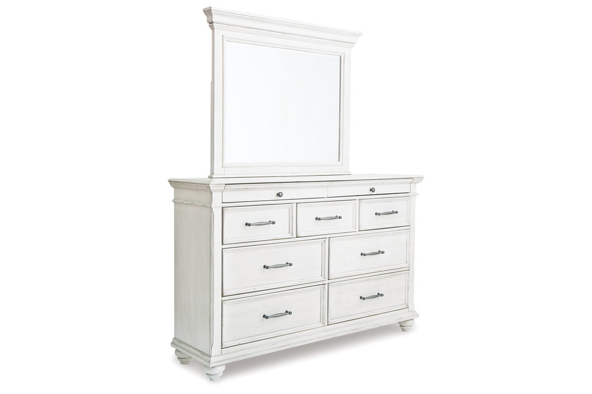 Kanwyn Whitewash Dresser and Mirror from Ashley - Luna Furniture