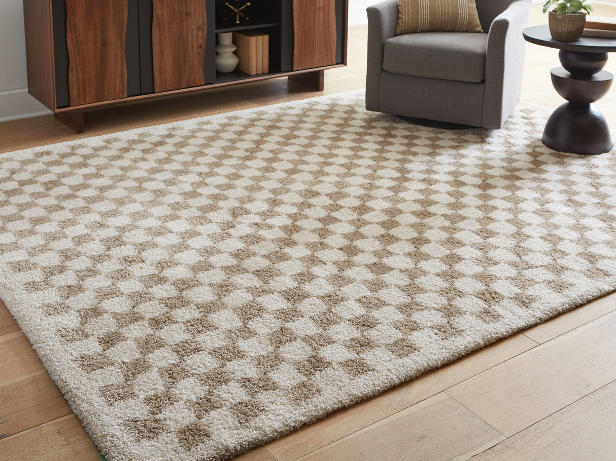 Karamen Taupe/Ivory Large Rug from Ashley Furniture - Luna Furniture