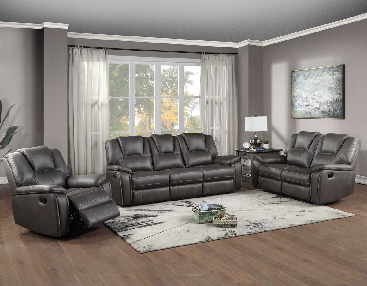 Katrine Charcoal Manual Reclining Loveseat from Steve Silver - Luna Furniture