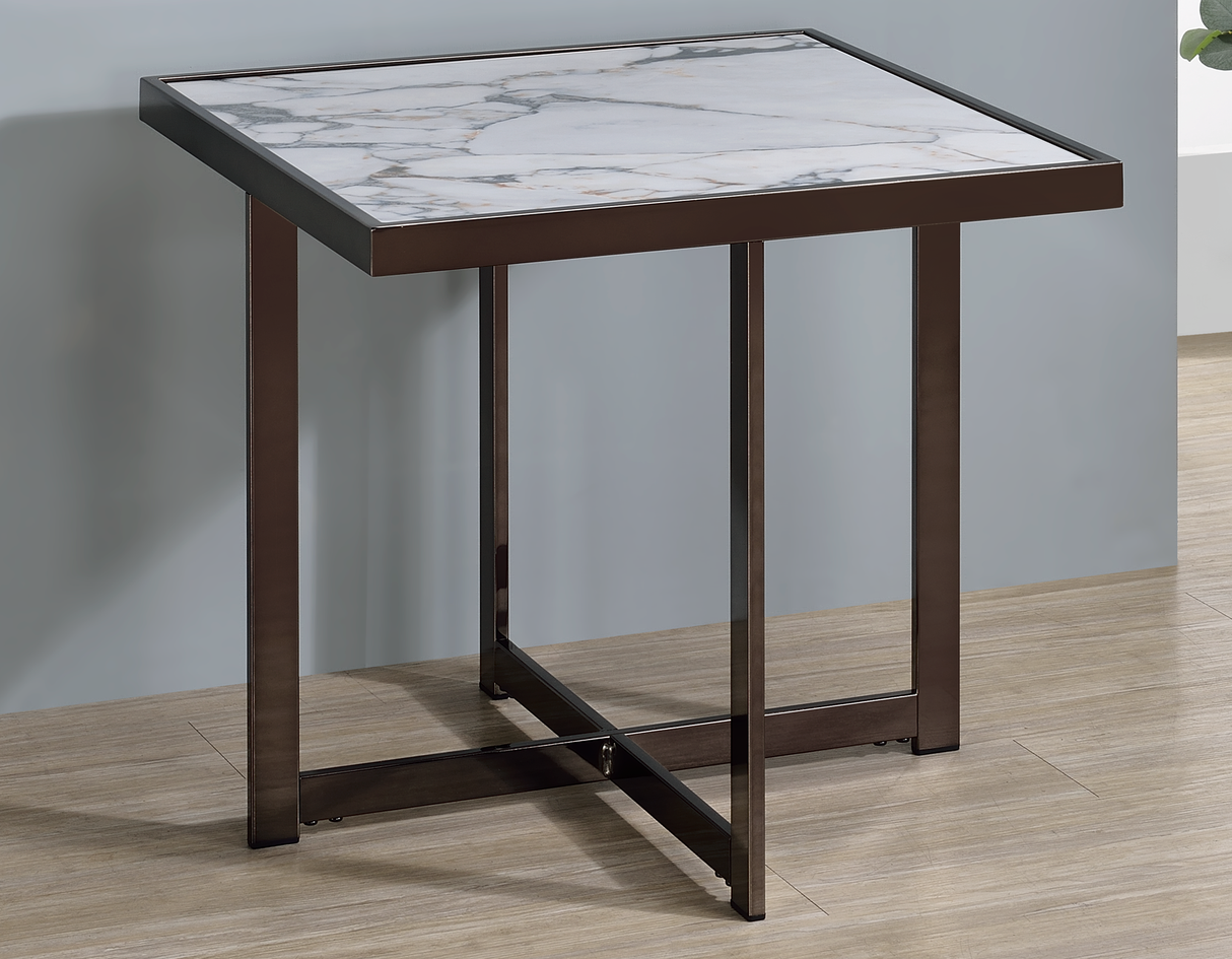 Kayley 23.25″ Sintered Stone End Table from Steve Silver - Luna Furniture