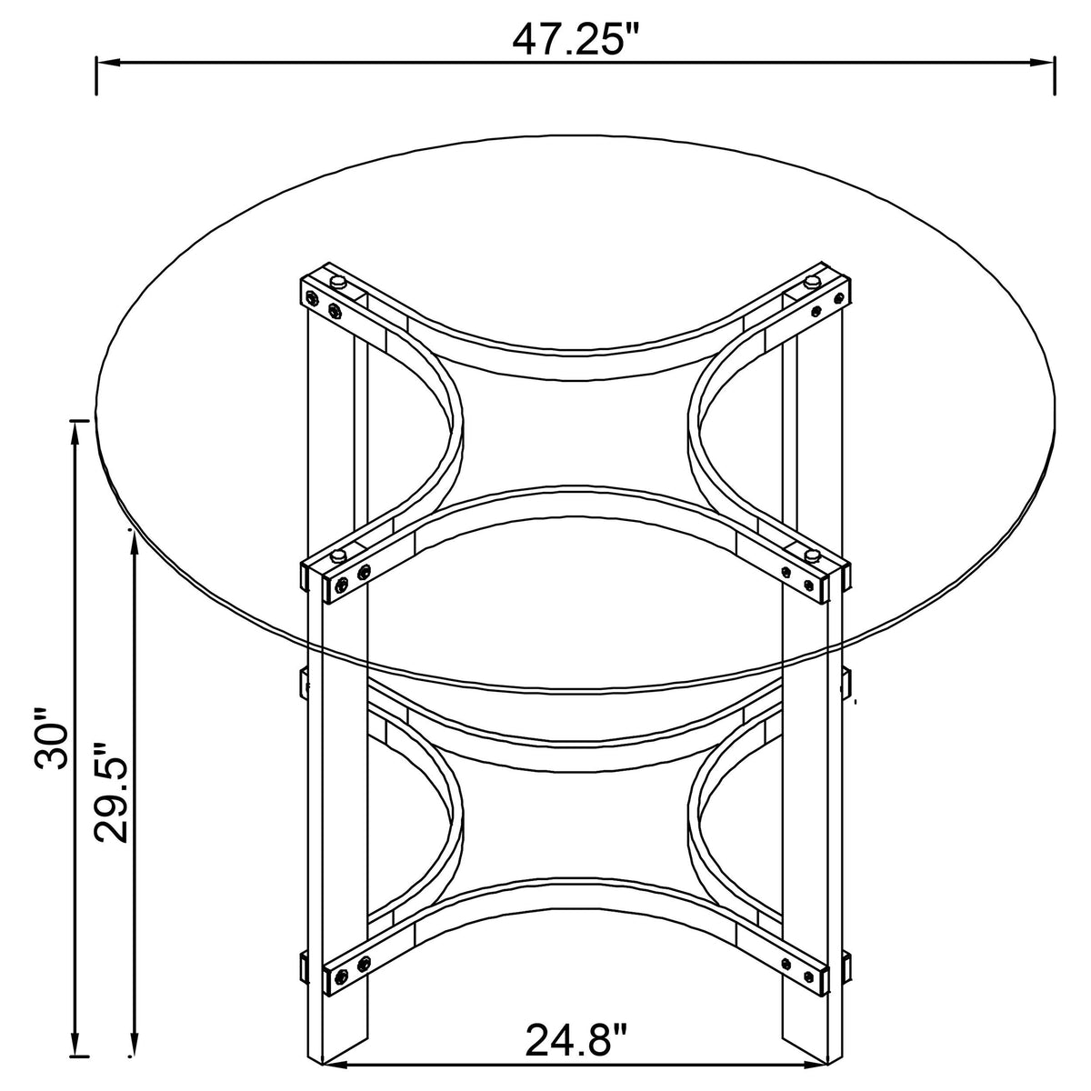 Keeling Chrome 5-Piece Round Glass Top Acrylic Dining Set from Coaster - Luna Furniture