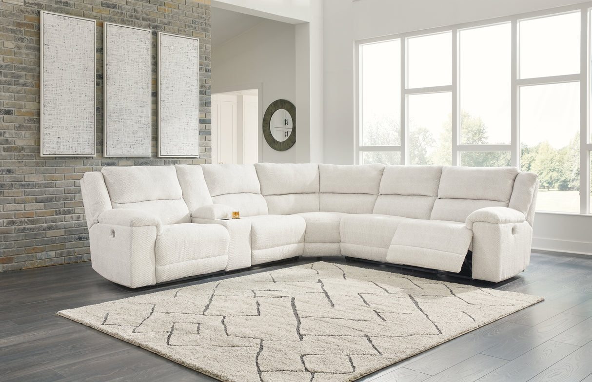 Keensburg 3-Piece Sectional with Recliner in Linen from Ashley - Luna Furniture