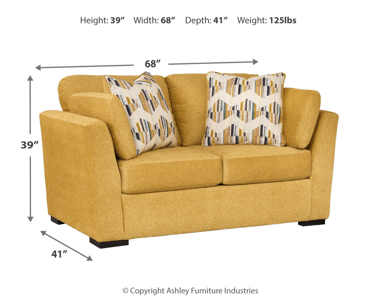 Keerwick Sofa, Loveseat, Chair and Ottoman in Sunflower from Ashley - Luna Furniture