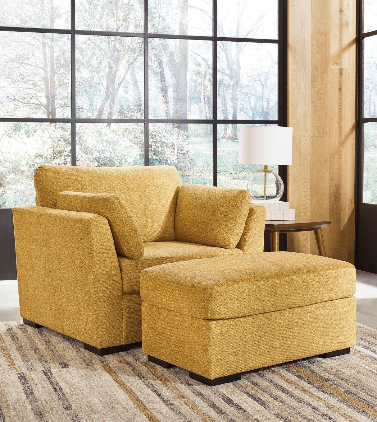 Keerwick Sunflower Sofa, Loveseat, Ottoman and 2 Chairs from Ashley - Luna Furniture