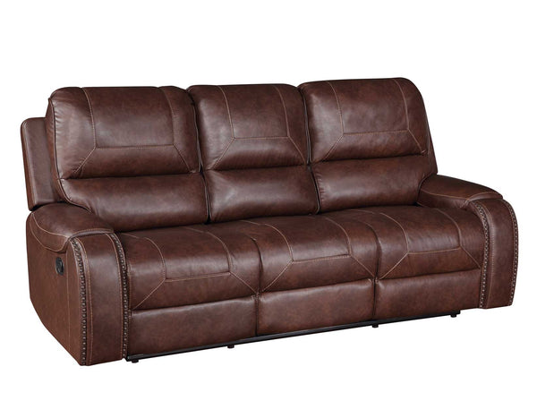 Keily Brown Reclining Sofa with Drop-Down Table