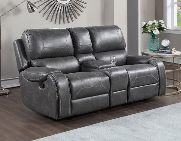 Keily Gray Manual Glider Reclining Loveseat