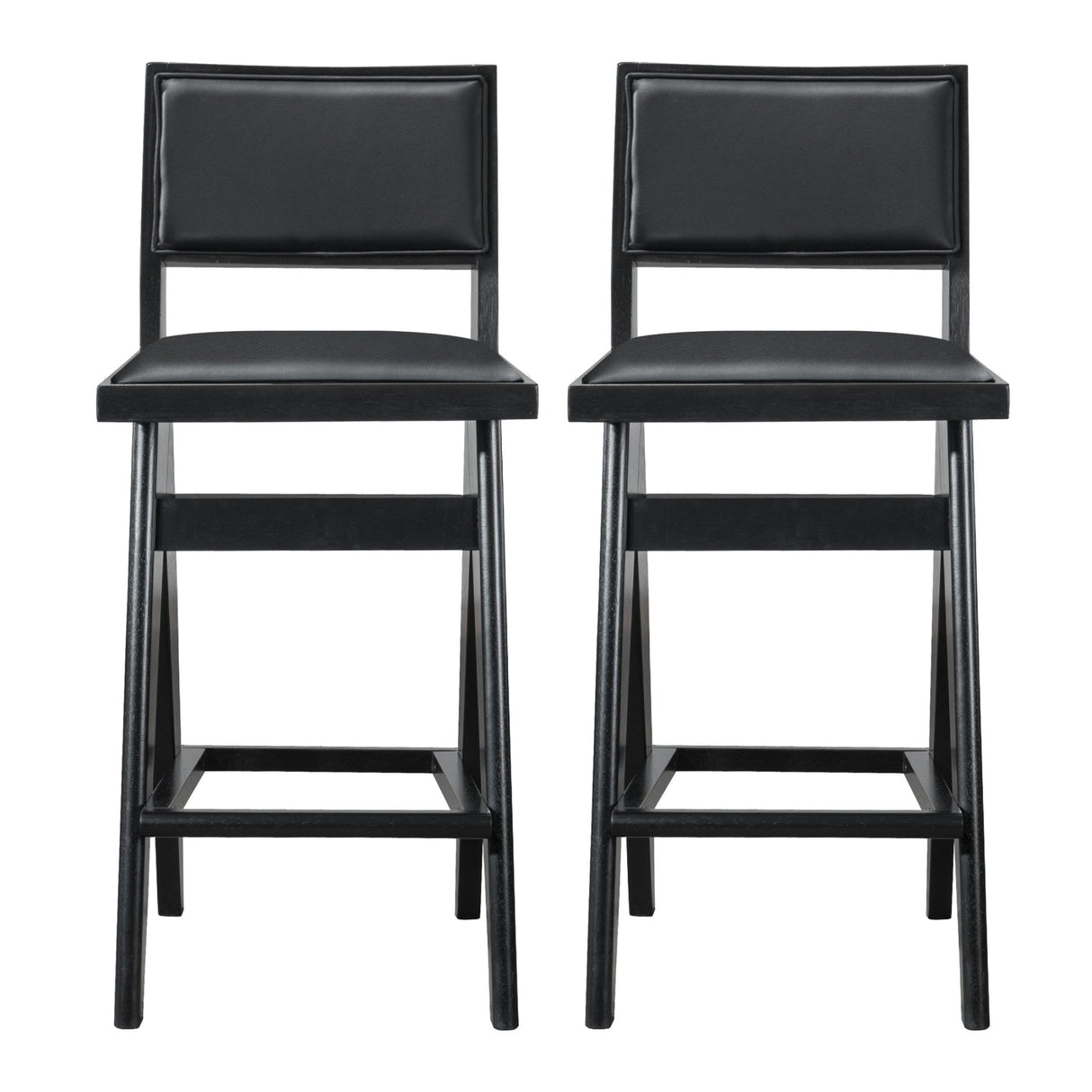 Keira Black PU Bar Stool (Set of 2) from Ashcroft Furniture - Luna Furniture
