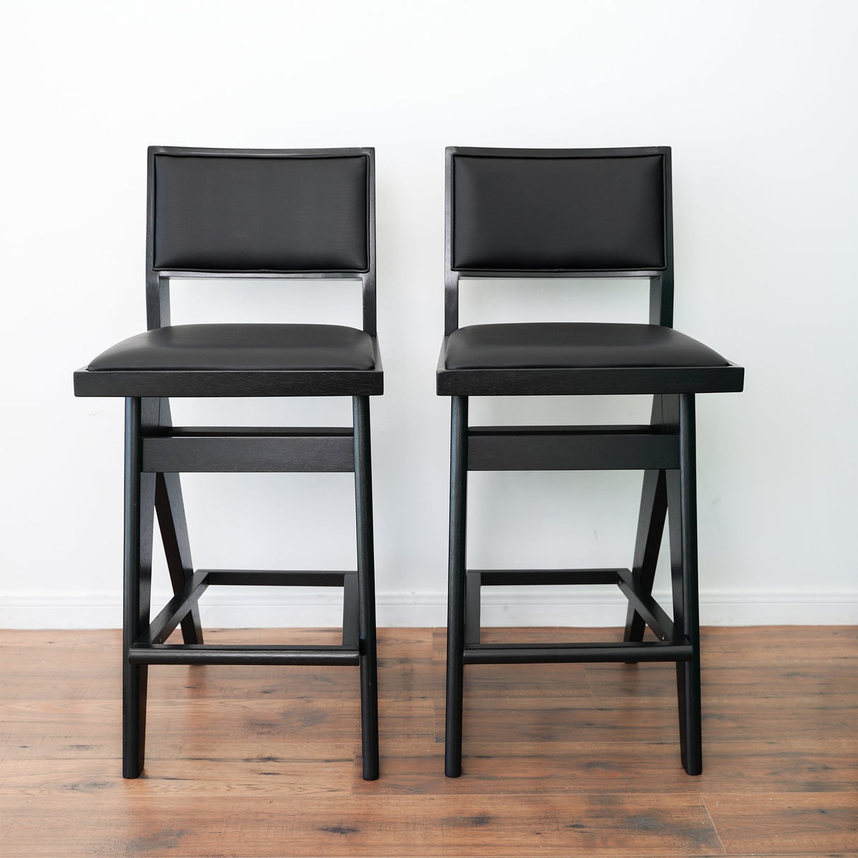 Keira Black PU Bar Stool (Set of 2) from Ashcroft Furniture - Luna Furniture