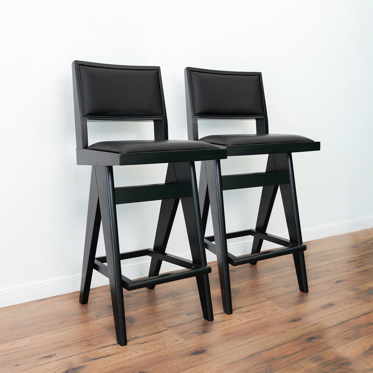 Keira Black PU Bar Stool (Set of 2) from Ashcroft Furniture - Luna Furniture