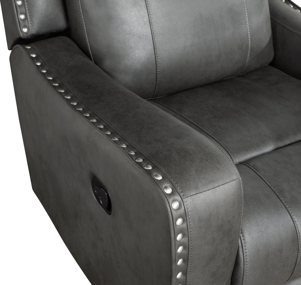Kellen Smoky Gray Double Reclining Loveseat with Center Console from Homelegance - Luna Furniture