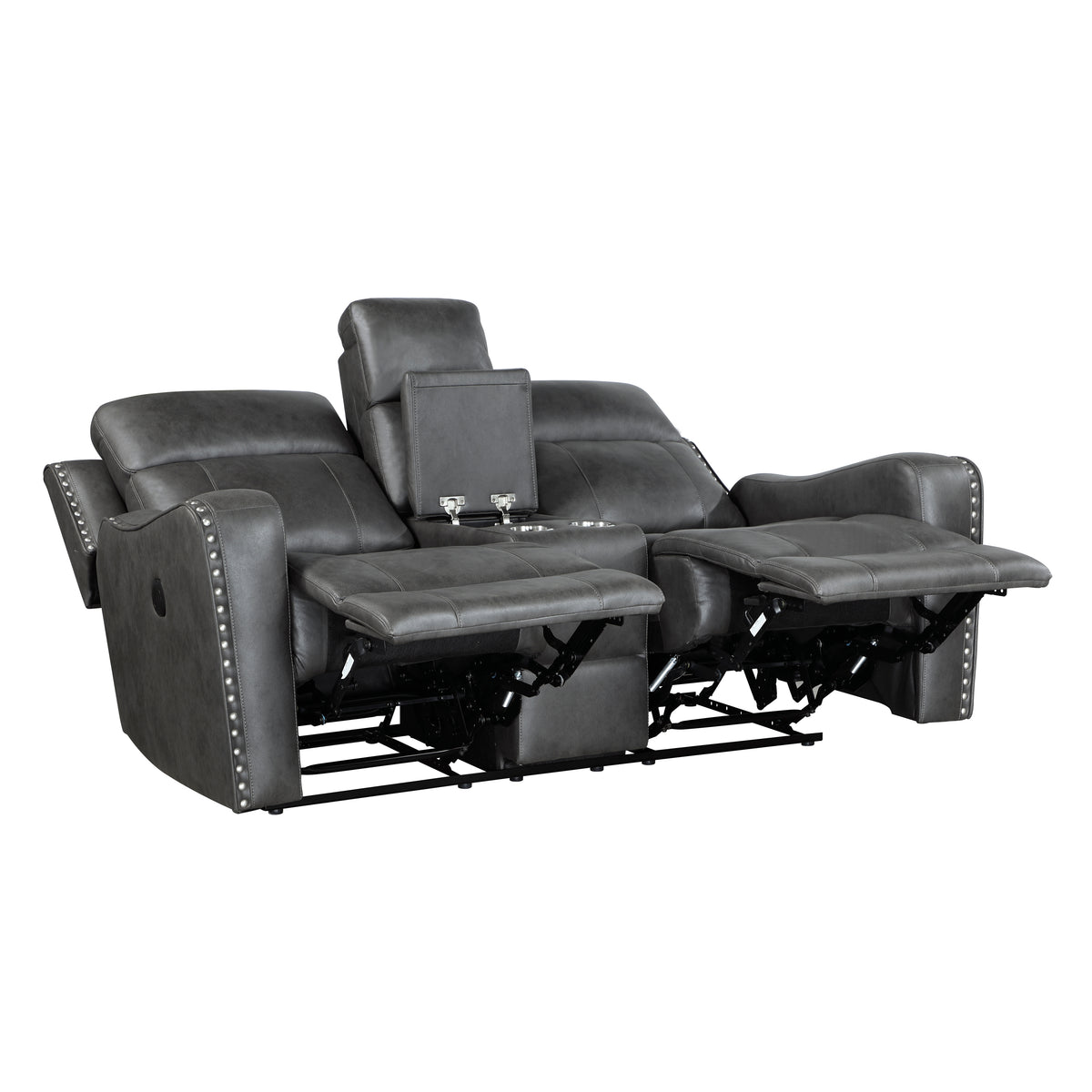 Kellen Smoky Gray Power Double Reclining Living Room Set from Homelegance - Luna Furniture