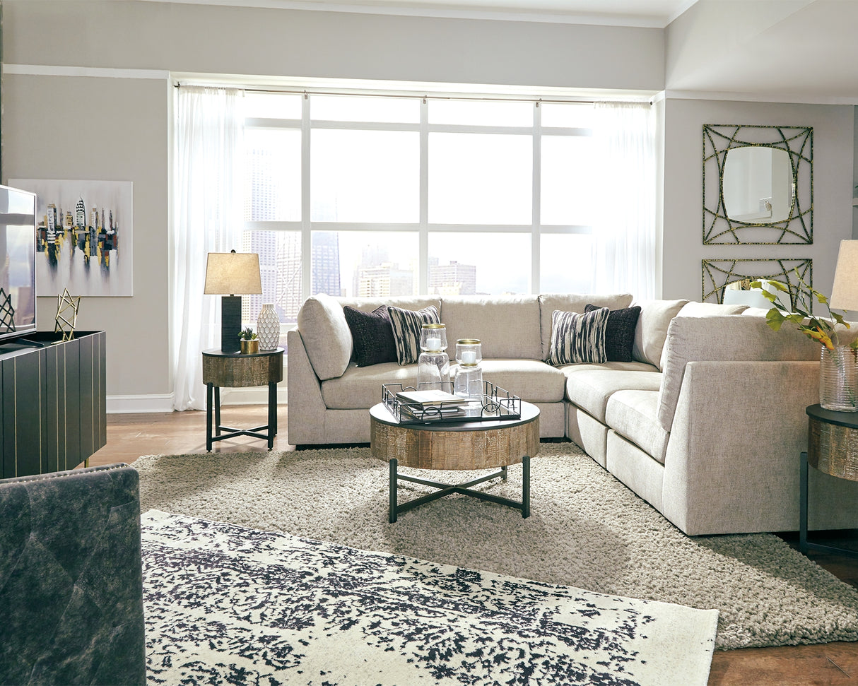 Kellway Bisque 5-Piece Sectional with Ottoman from Ashley - Luna Furniture