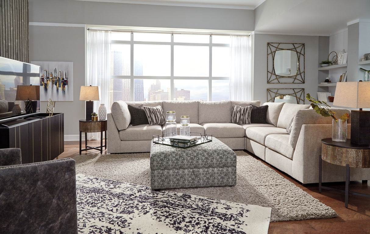 Kellway Bisque 6-Piece Sectional with Ottoman from Ashley - Luna Furniture
