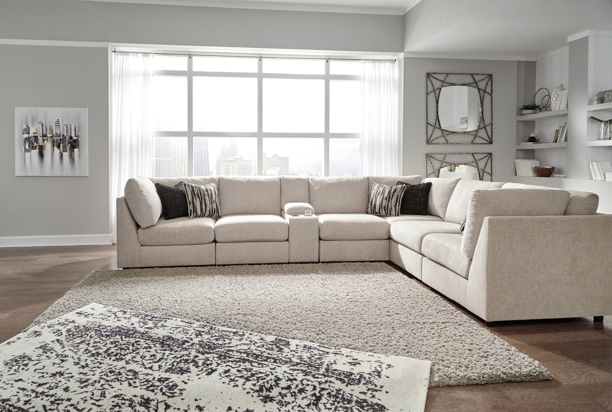 Kellway Bisque 7-Piece Sectional with Ottoman from Ashley - Luna Furniture