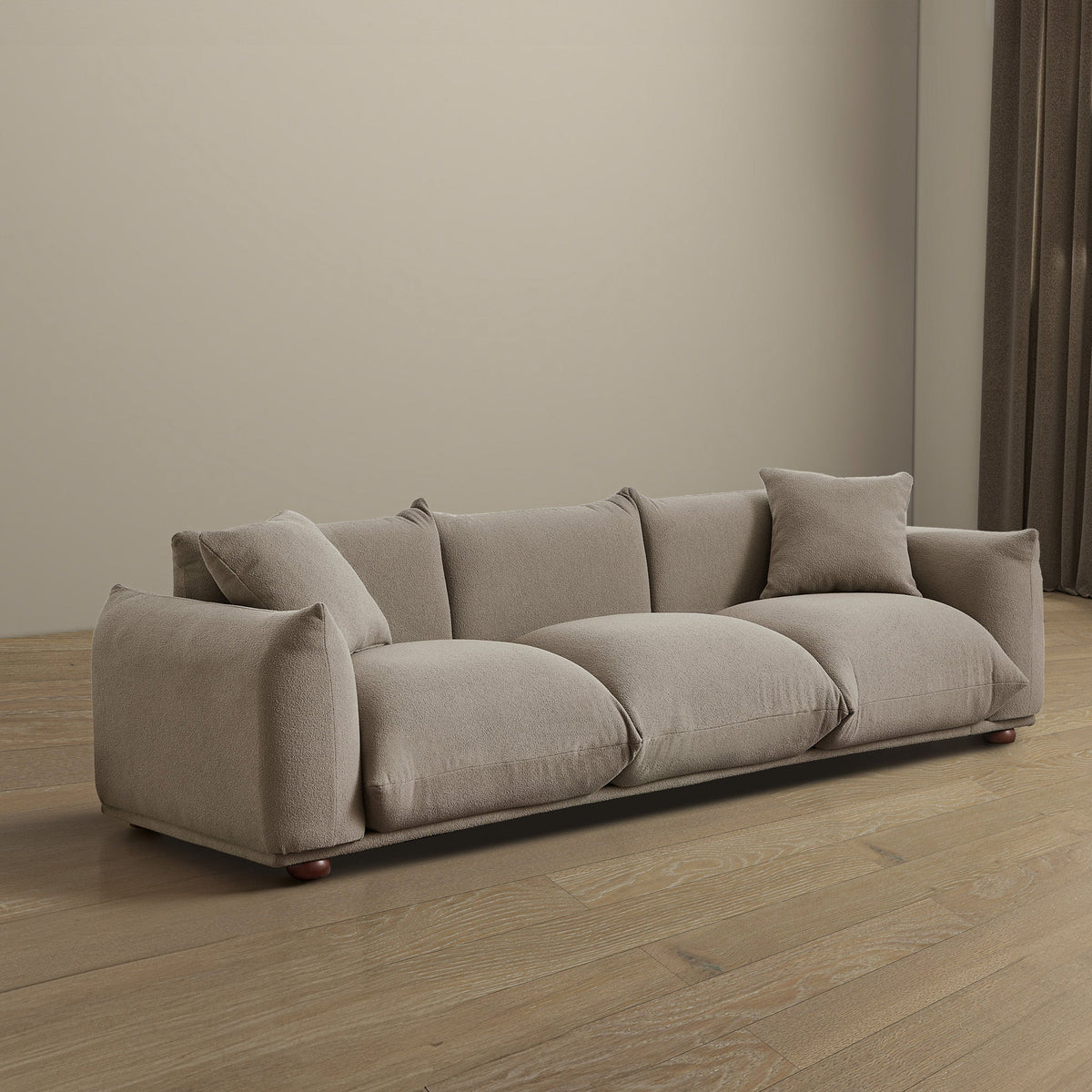 Kely 100'' Mocha Boucle Upholstered Sofa from Ashcroft Furniture - Luna Furniture