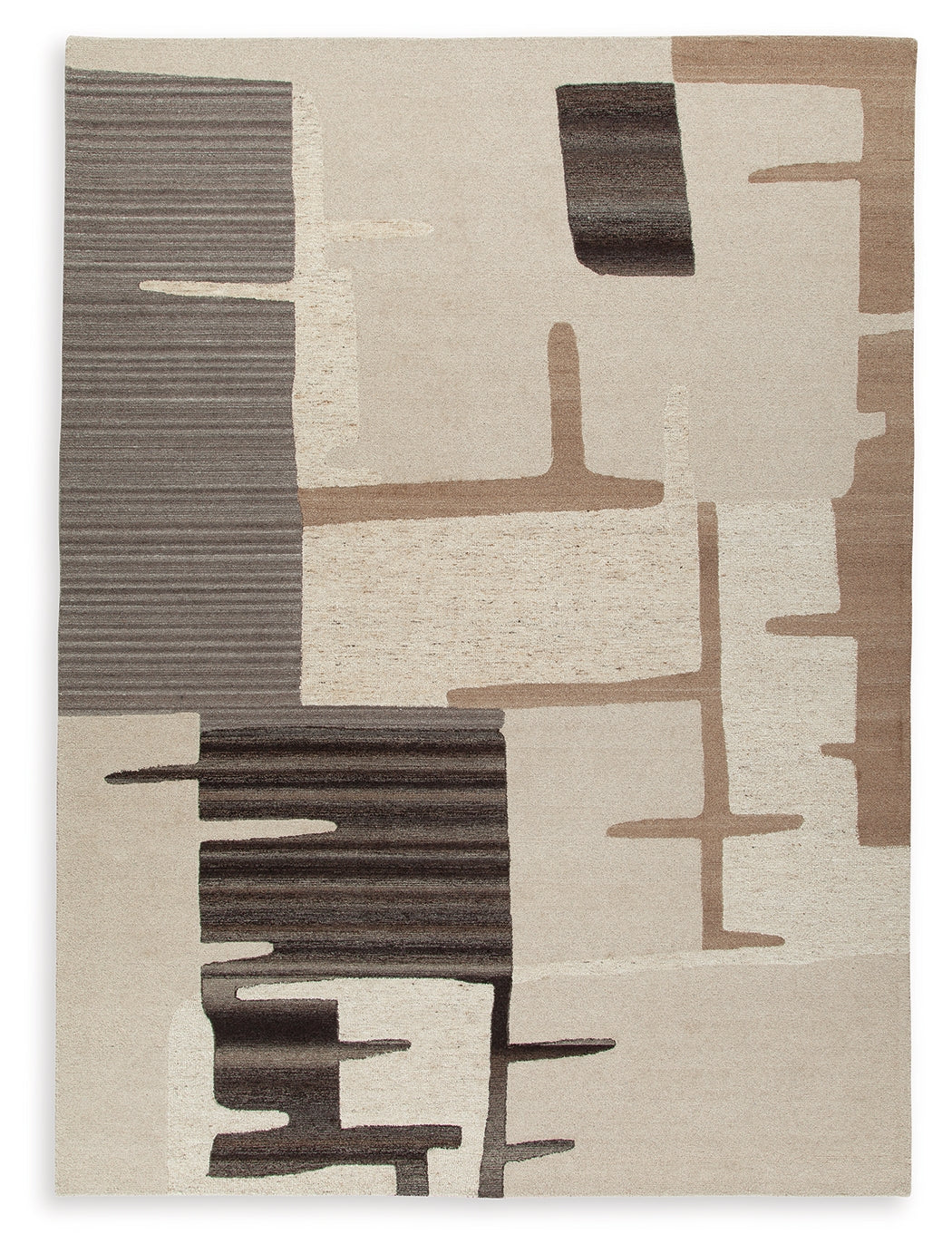 Kencher Beige/Brown Extra Large Rug from Ashley Furniture - Luna Furniture