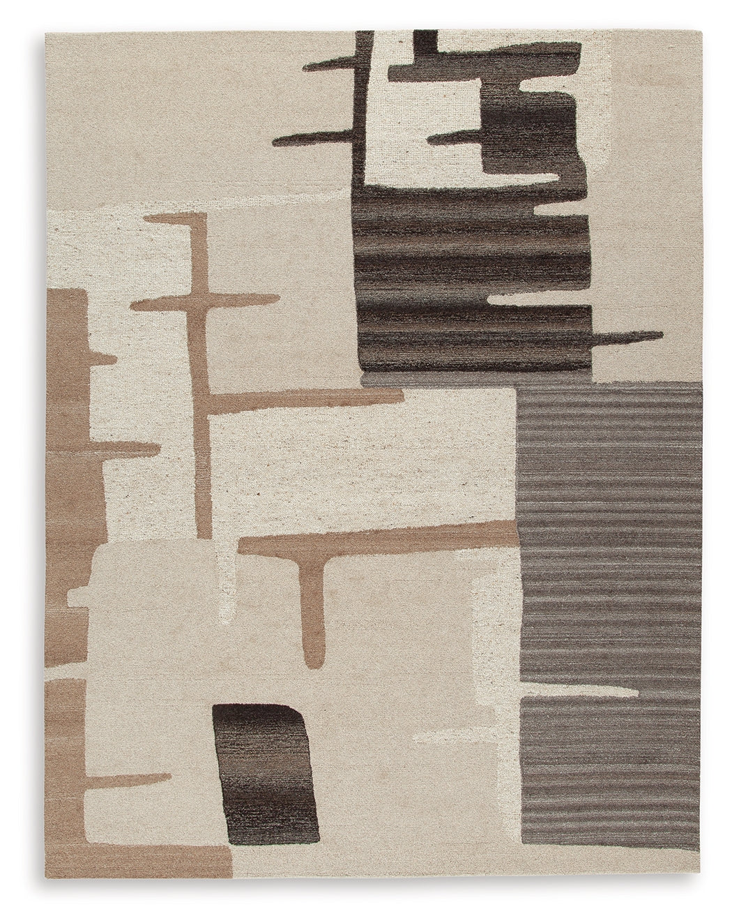 Kencher Beige/Brown Large Rug from Ashley Furniture - Luna Furniture