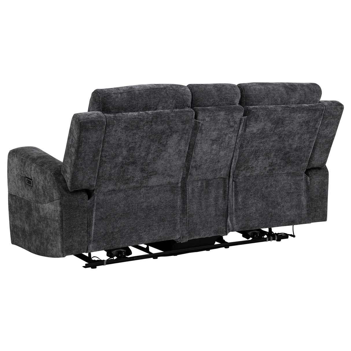 Kennett Dark Gray Chenille Upholstered Power Reclining Loveseat from Coaster - Luna Furniture