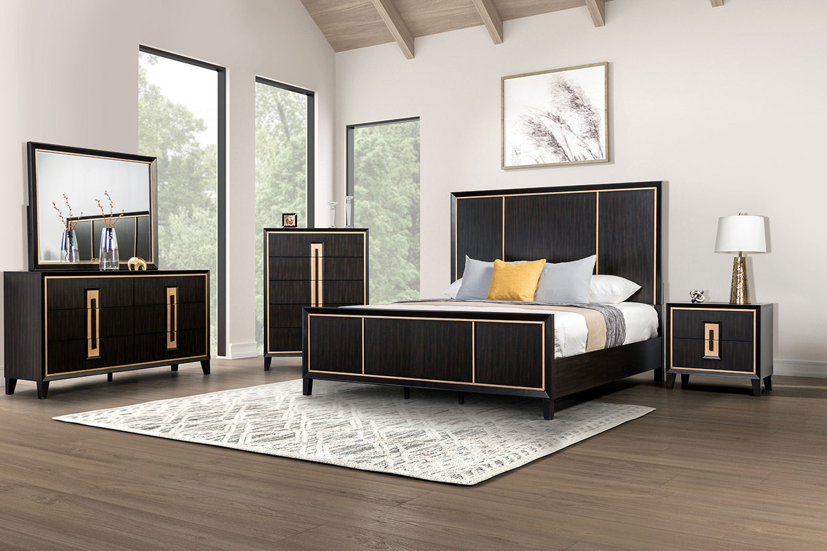 Kenyada Espresso Queen Panel Bed from Furniture of America - Luna Furniture
