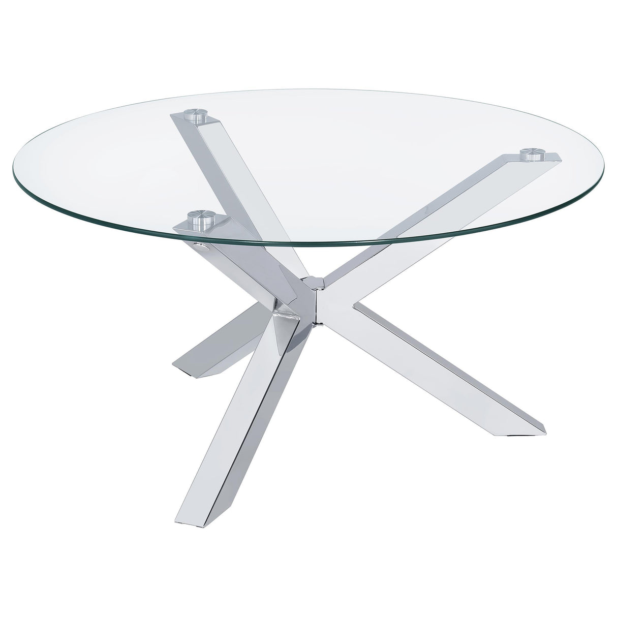 Kenzie Chrome 2-Piece Round Coffee and End Table Set from Coaster - Luna Furniture
