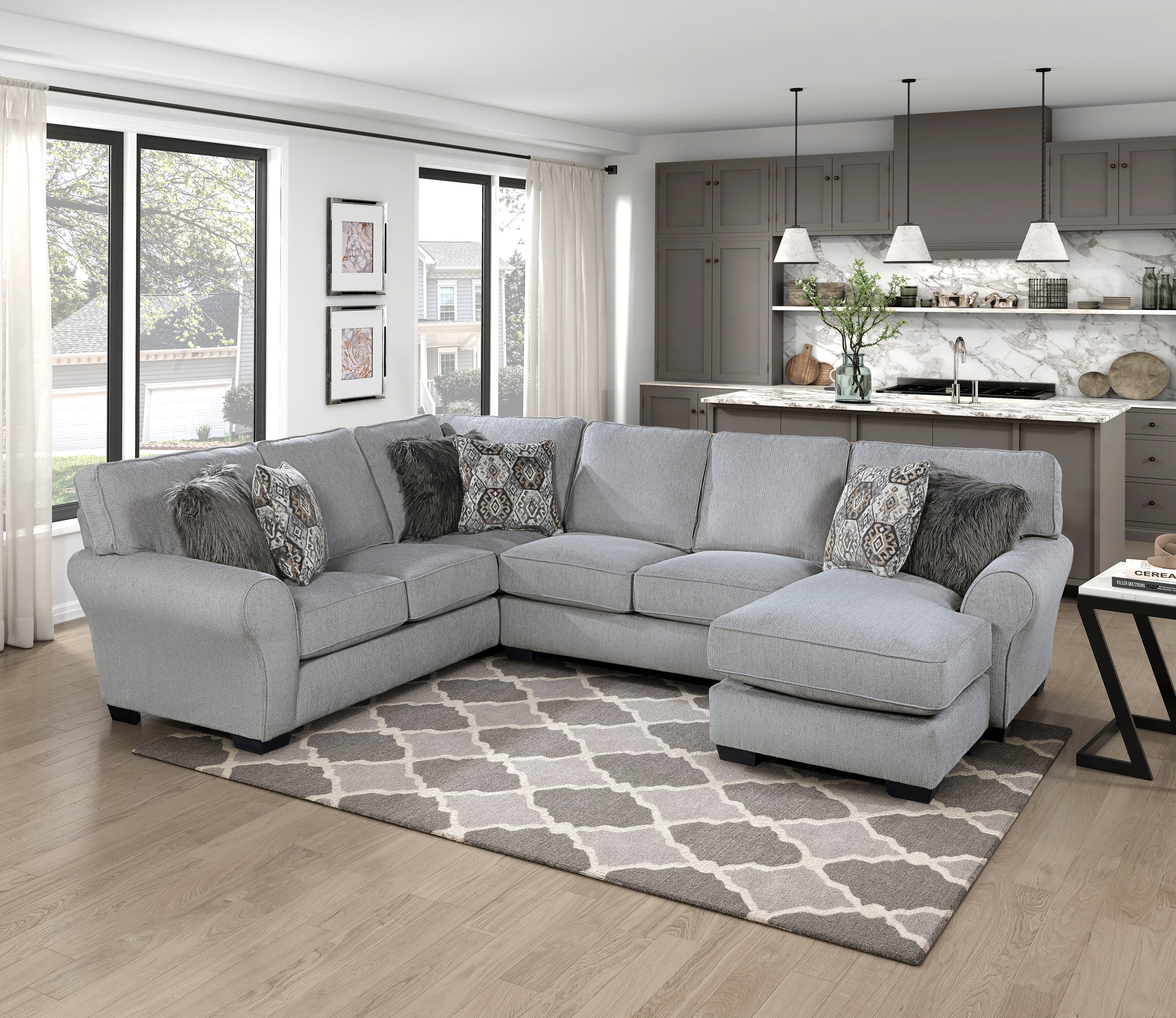 Kieran Gray 2-Piece Reversible Sectional – Luna Furniture
