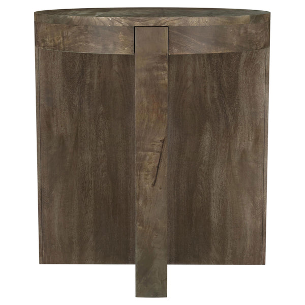 Kinkaid Brown Round Solid Mango Wood End Table