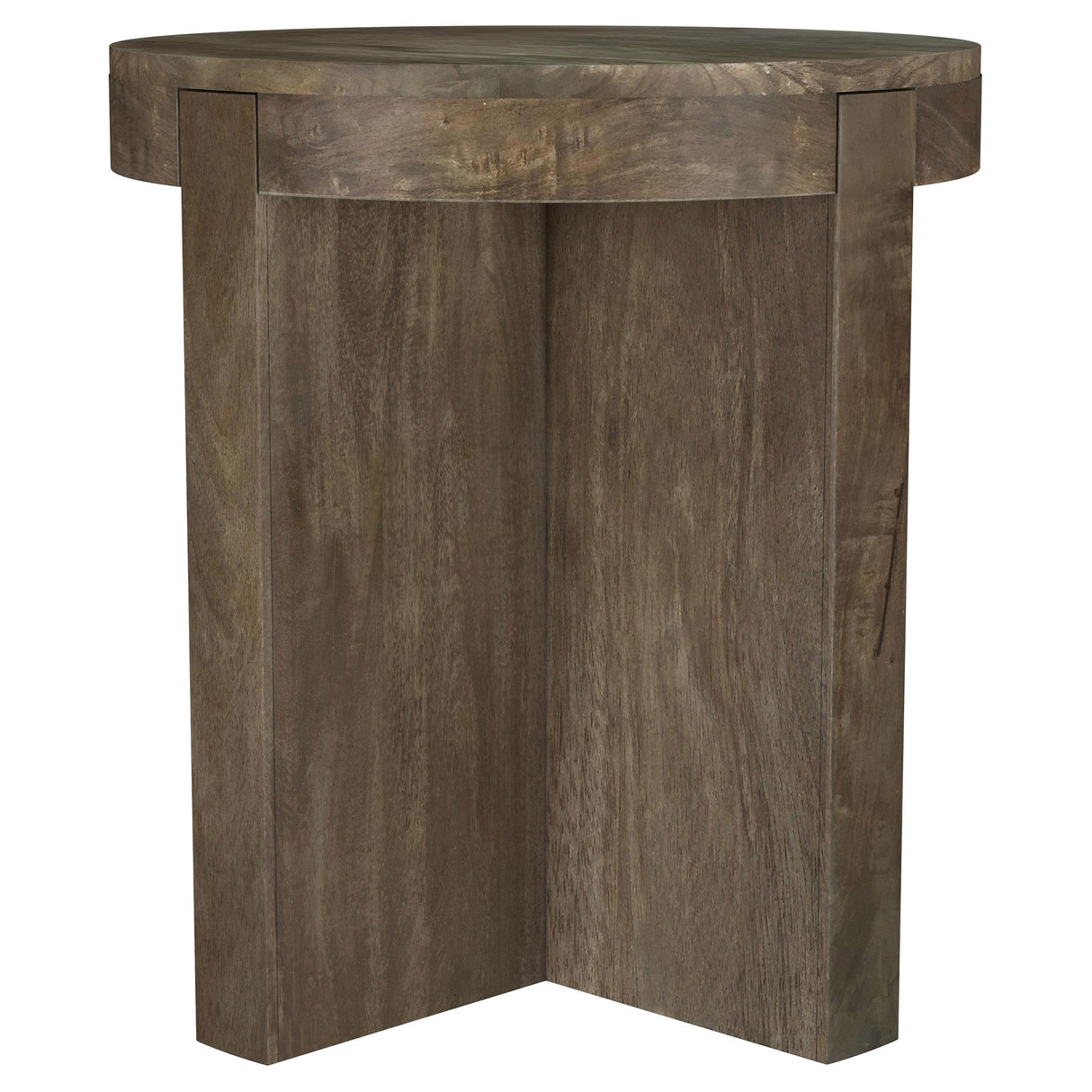 Kinkaid Brown Round Solid Mango Wood End Table from Coaster - Luna Furniture