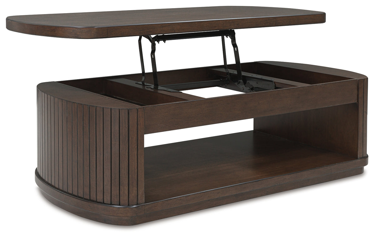 Korestone Dark Brown Lift-Top Coffee Table – Luna Furniture