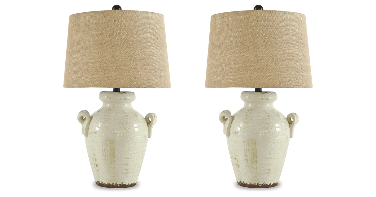 Emelda Cream Table Lamp (Set of 2) from Ashley Furniture - Luna Furniture