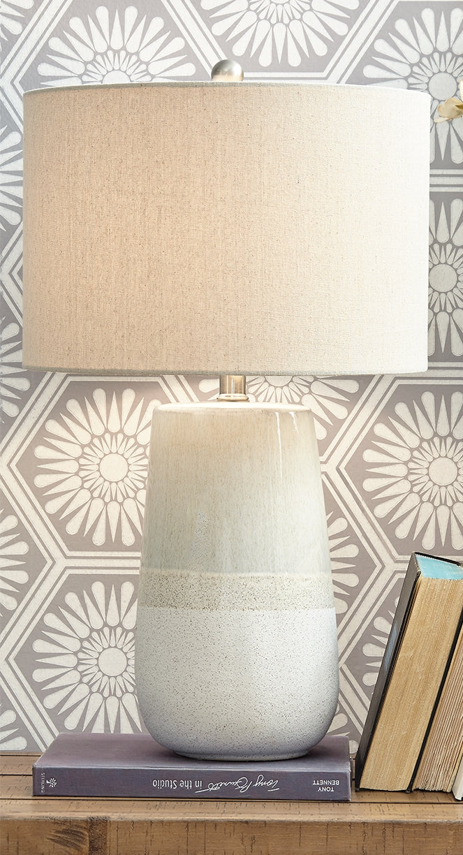 Shavon Beige/White Table Lamp from Ashley - Luna Furniture