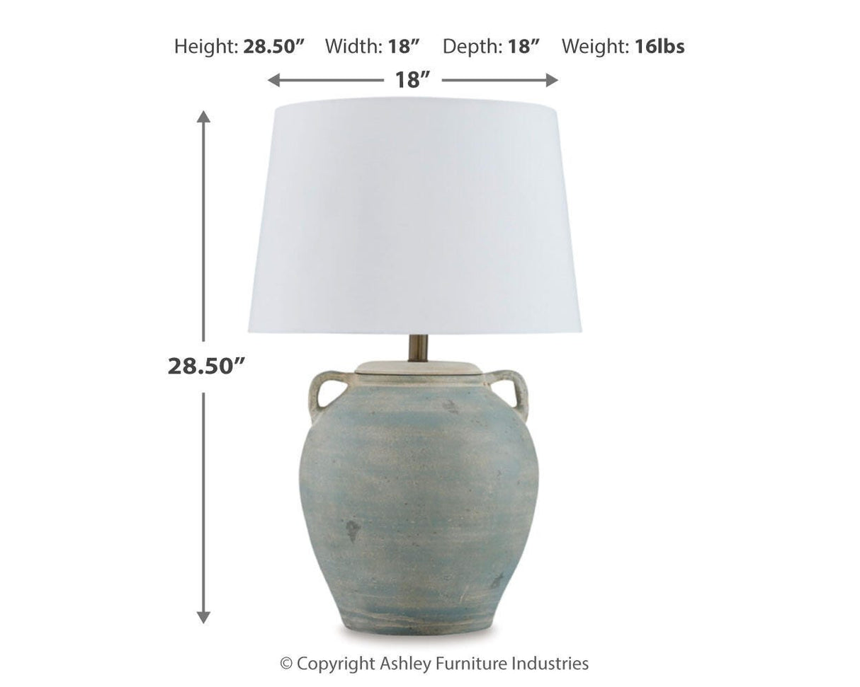 Shawburg 2-Piece Table Lamp Set in Antique Green from Ashley Furniture - Luna Furniture