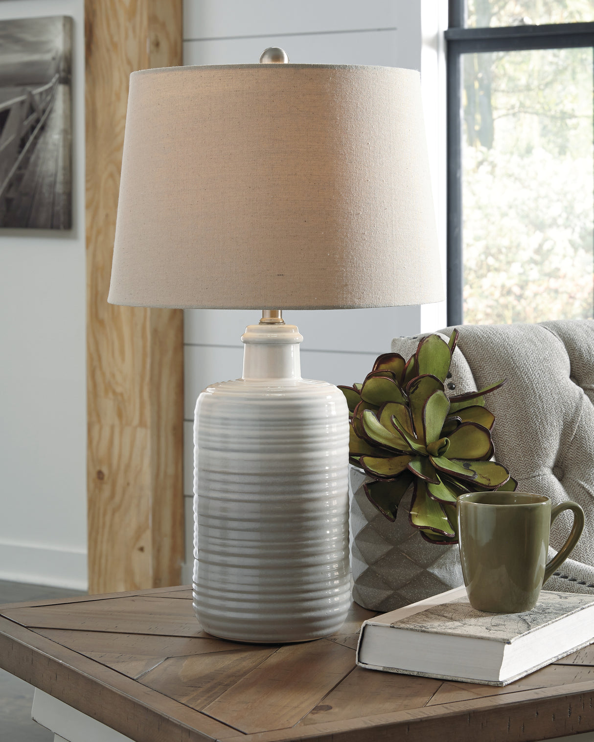 Marnina Taupe Table Lamp from Ashley - Luna Furniture