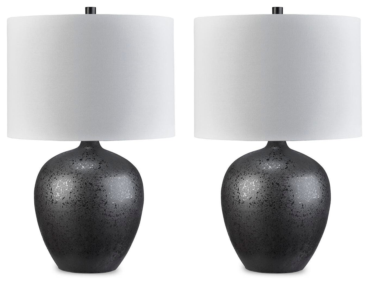 Ladstow 2-Piece Table Lamp Set in Black from Ashley Furniture - Luna Furniture