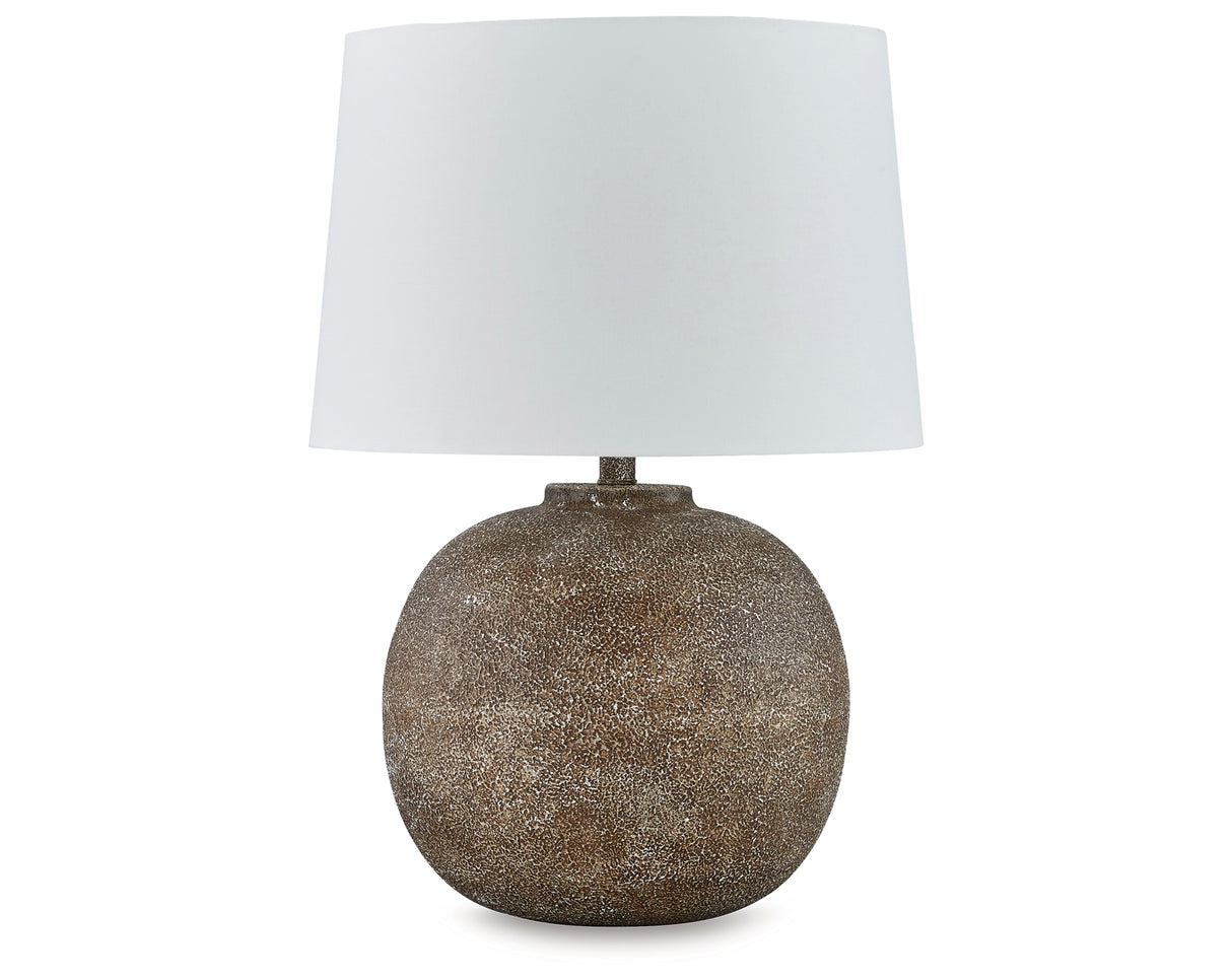 Neavesboro Antique Brown/White Table Lamp from Ashley Furniture - Luna Furniture
