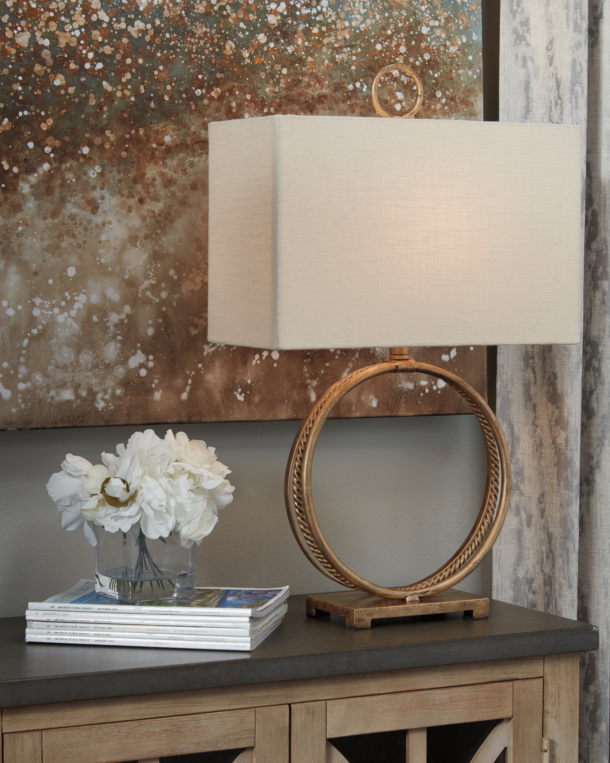 Mahala Antique Gold Finish Table Lamp from Ashley - Luna Furniture