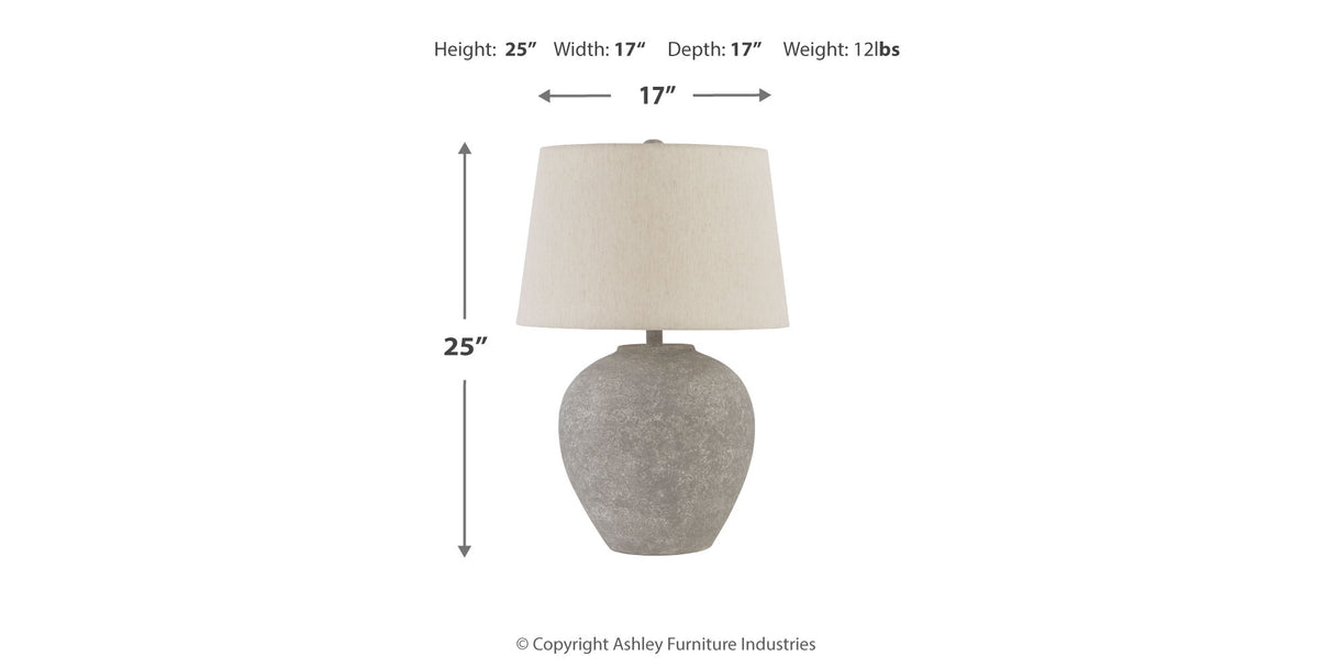 Dreward 2-Piece Table Lamp Set in Distressed Gray from Ashley Furniture - Luna Furniture
