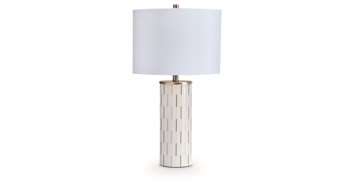 Faridworth White/Gold Finish Table Lamp from Ashley - Luna Furniture