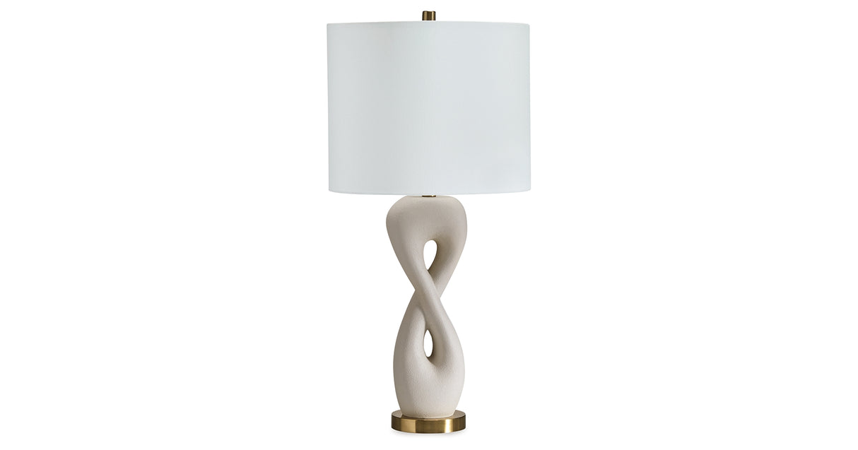Judrich White/Gold Finish Table Lamp from Ashley Furniture - Luna Furniture