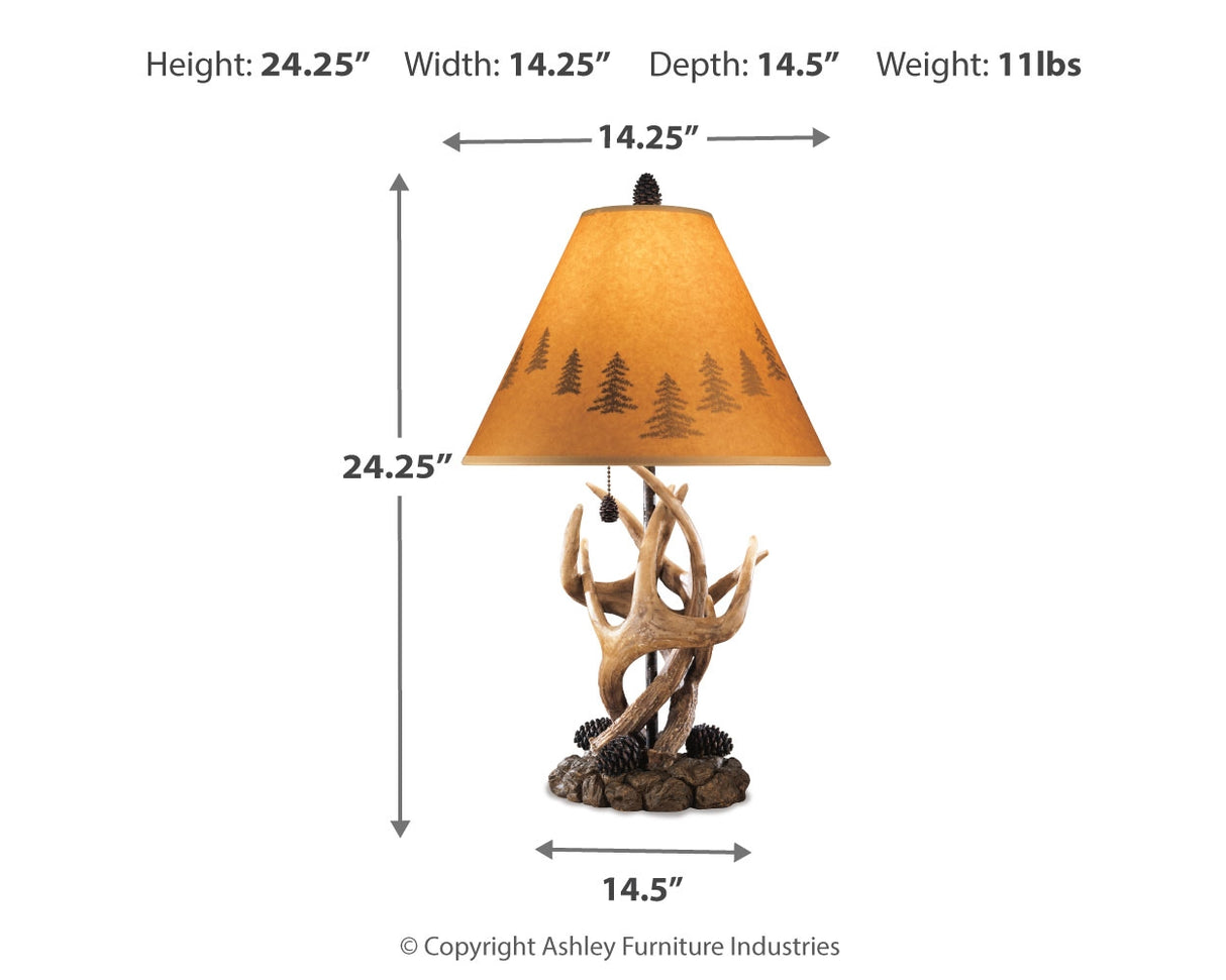 Derek Brown Table Lamp from Ashley - Luna Furniture