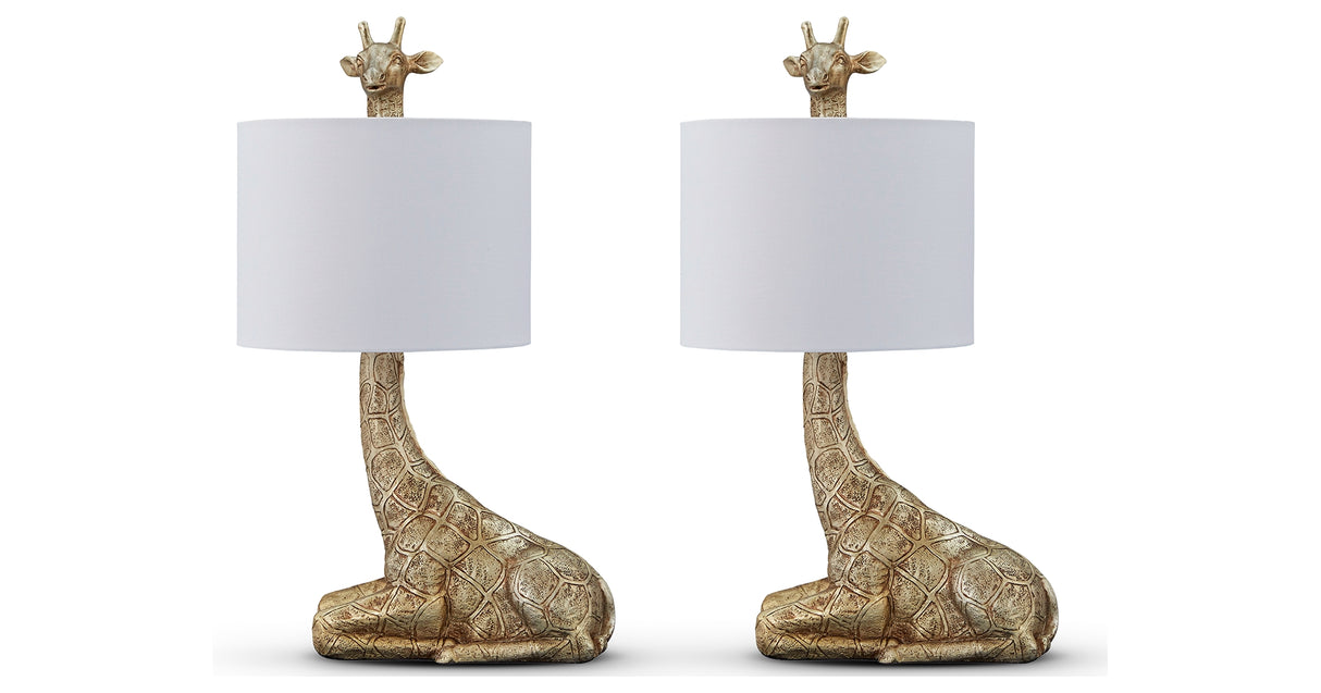 Ferrison 2-Piece Table Lamp Set in Gold Finish from Ashley - Luna Furniture