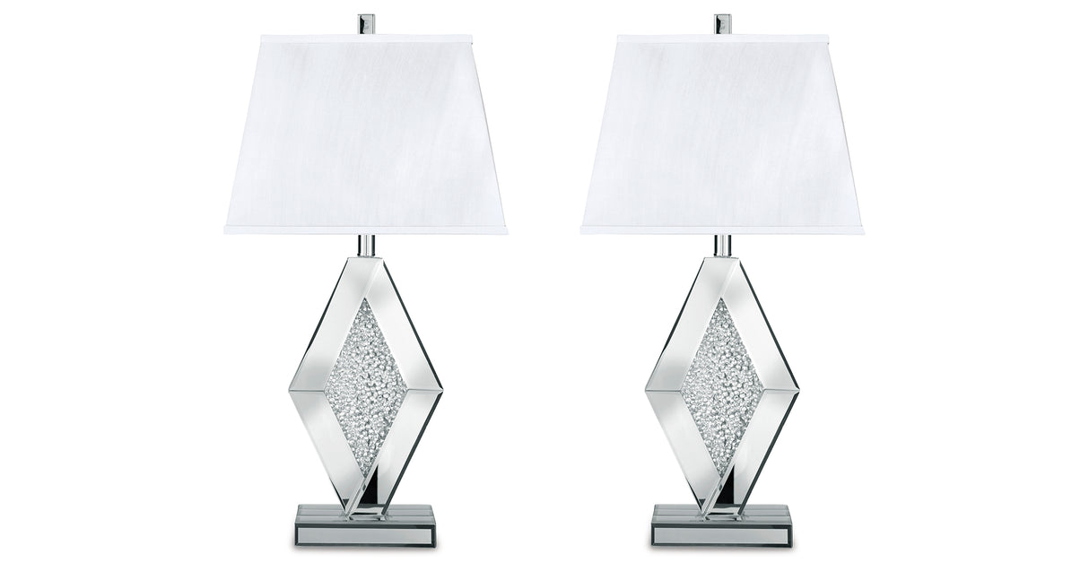 Prunella 2-Piece Table Lamp Set in Silver Finish from Ashley - Luna Furniture