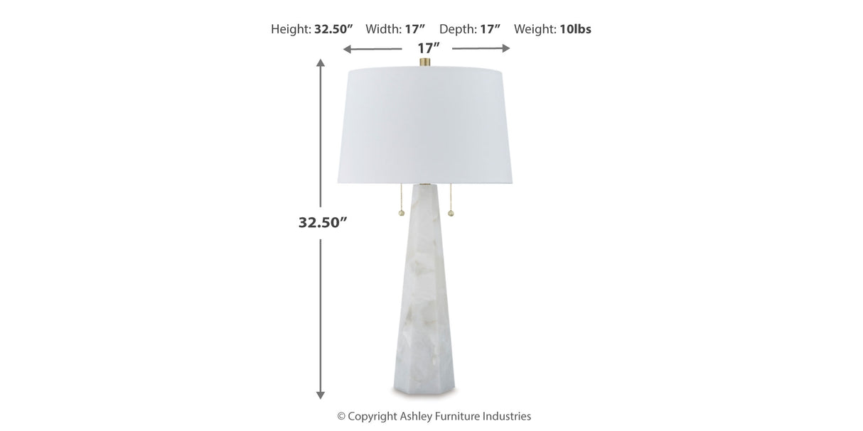 Laurellen 2-Piece Table Lamp Set in White from Ashley Furniture - Luna Furniture
