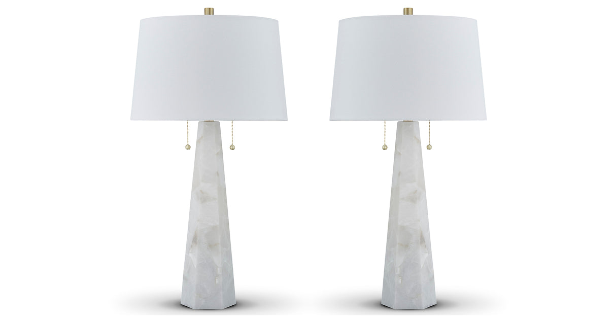 Laurellen 2-Piece Table Lamp Set in White from Ashley Furniture - Luna Furniture
